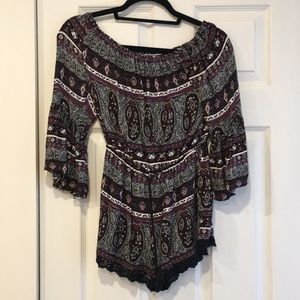 Forever 21 Purple Pattern Romper Size Small